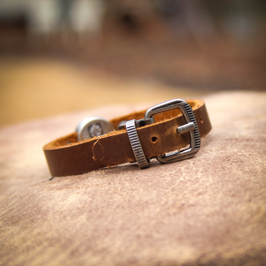 Beautiful Flowers Adjustable Leather Bracelet