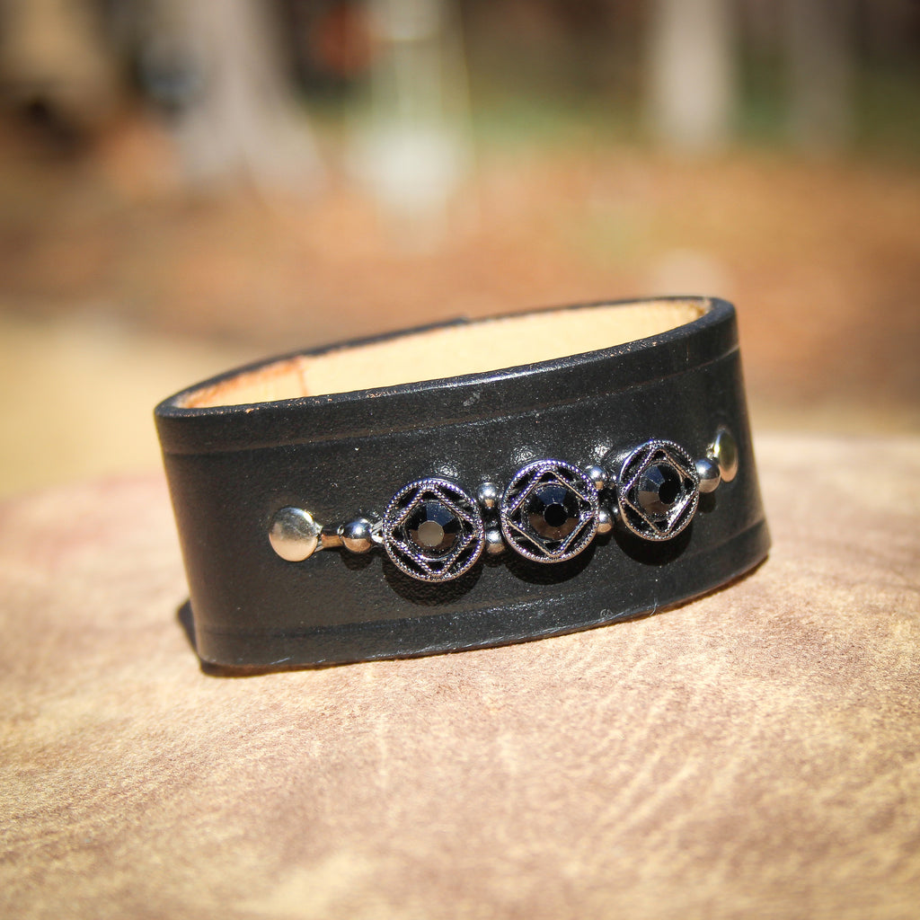 Black Beauty Leather Bracelet