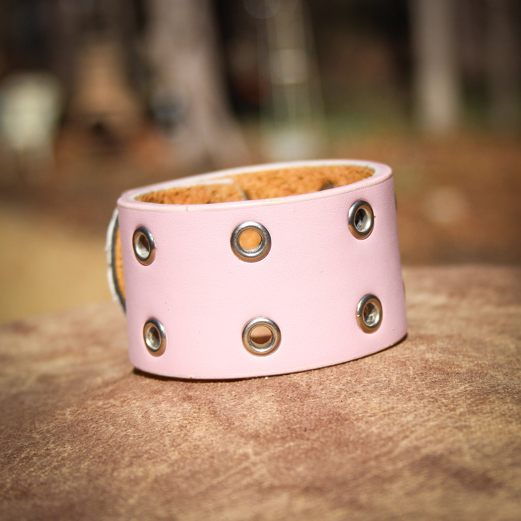 Bold Pink Leather Bracelet