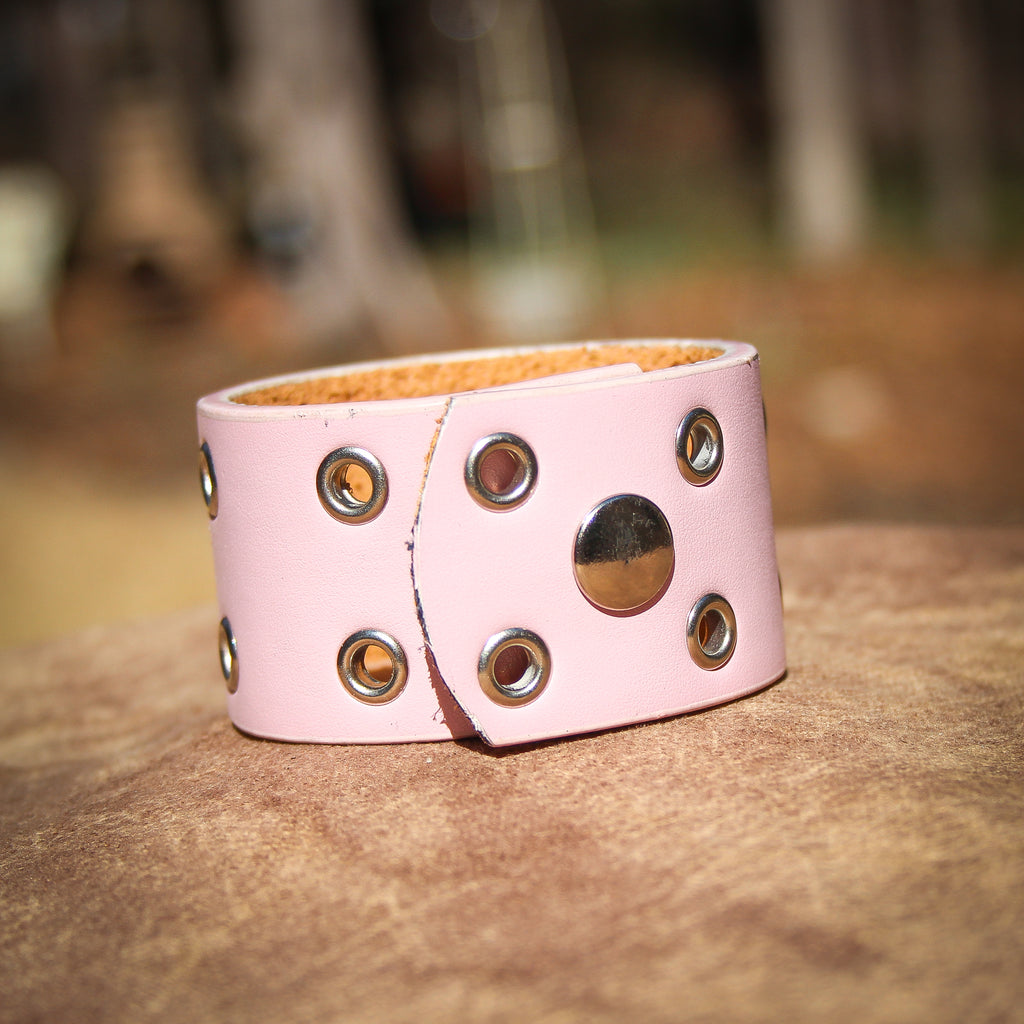 Bold Pink Leather Bracelet 2