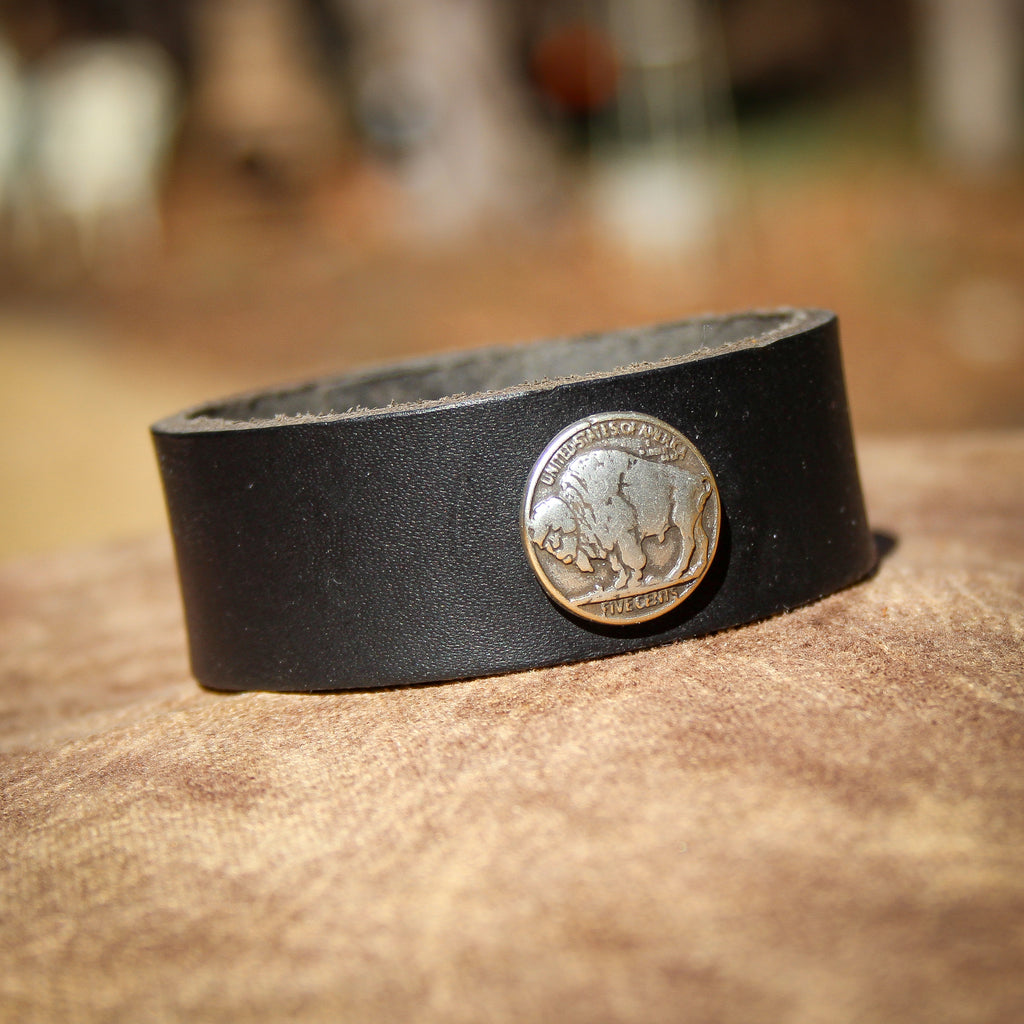 Buffalo Nickel Concho Leather Bracelet