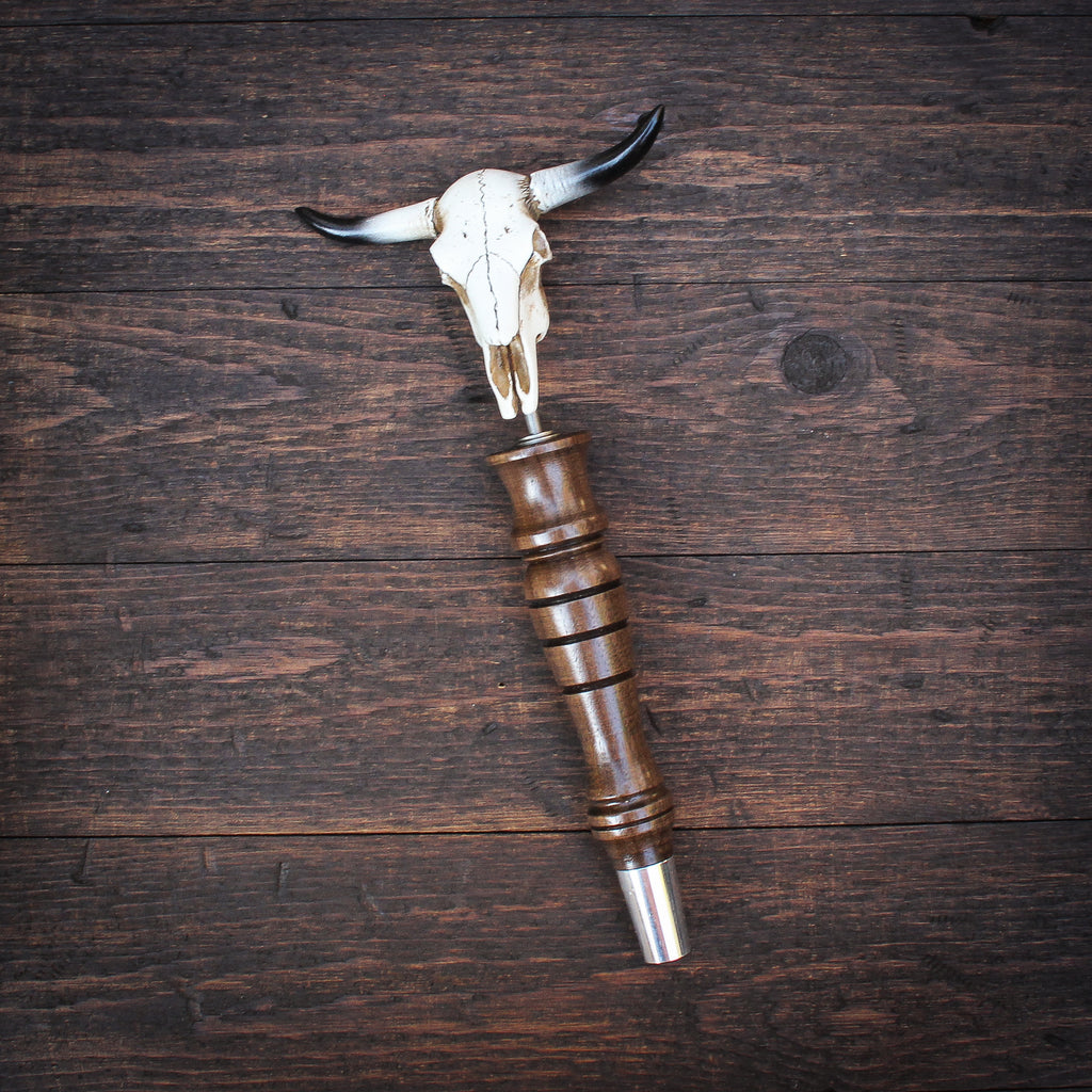 Junior Longhorn Skull Beer Tap Handle