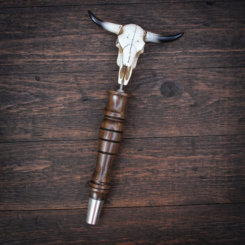 Junior Longhorn Skull Beer Tap Handle