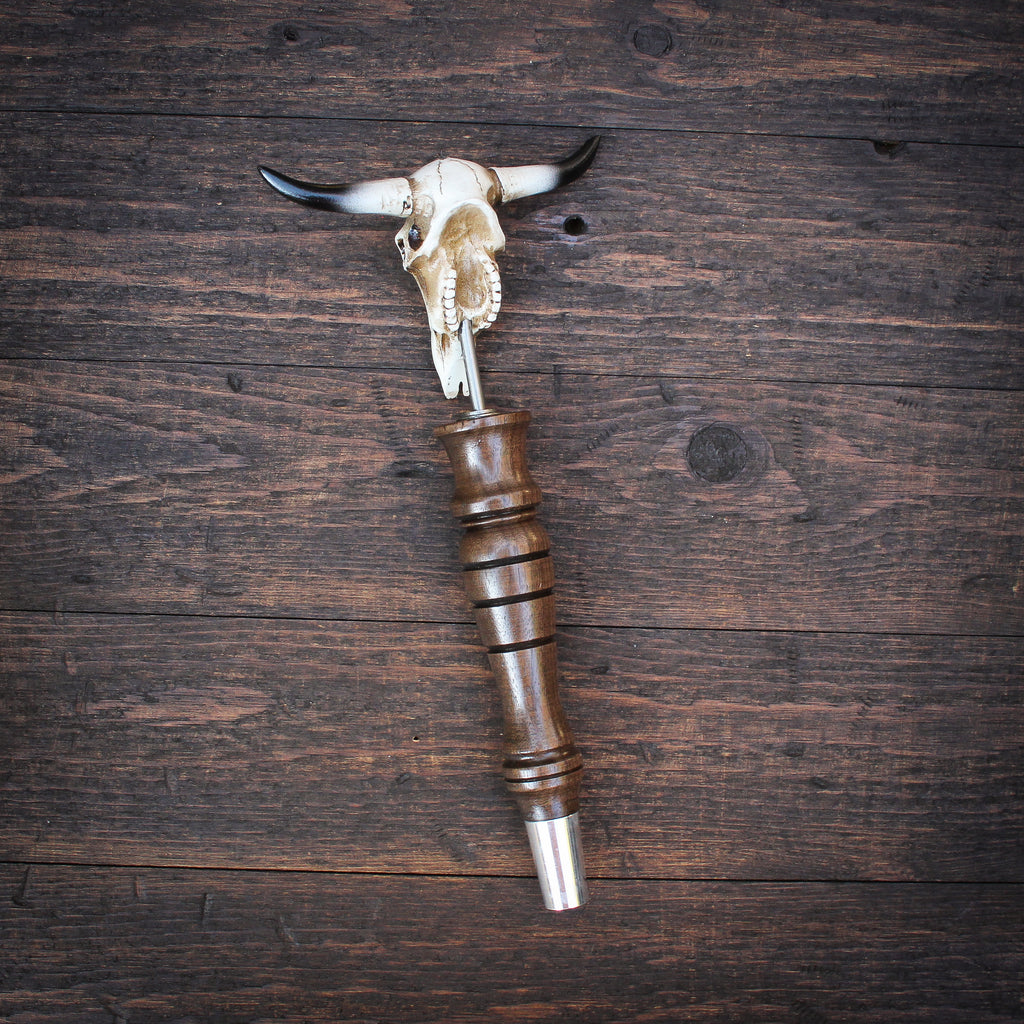 Junior Longhorn Skull Beer Tap Handle
