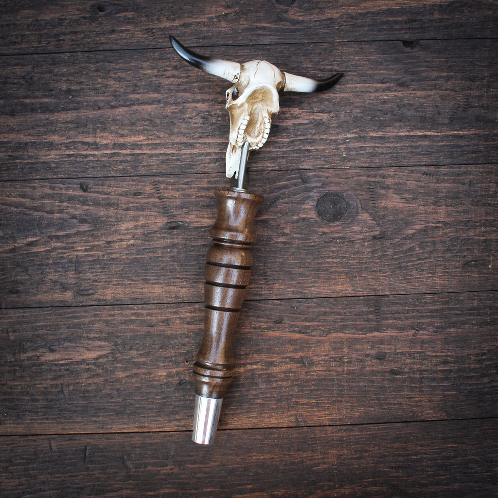 Junior Longhorn Skull Beer Tap Handle