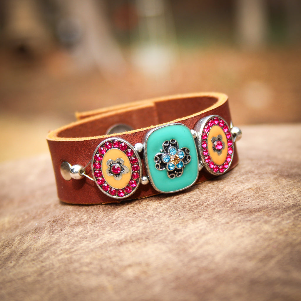 Funky Retro Leather Bracelet