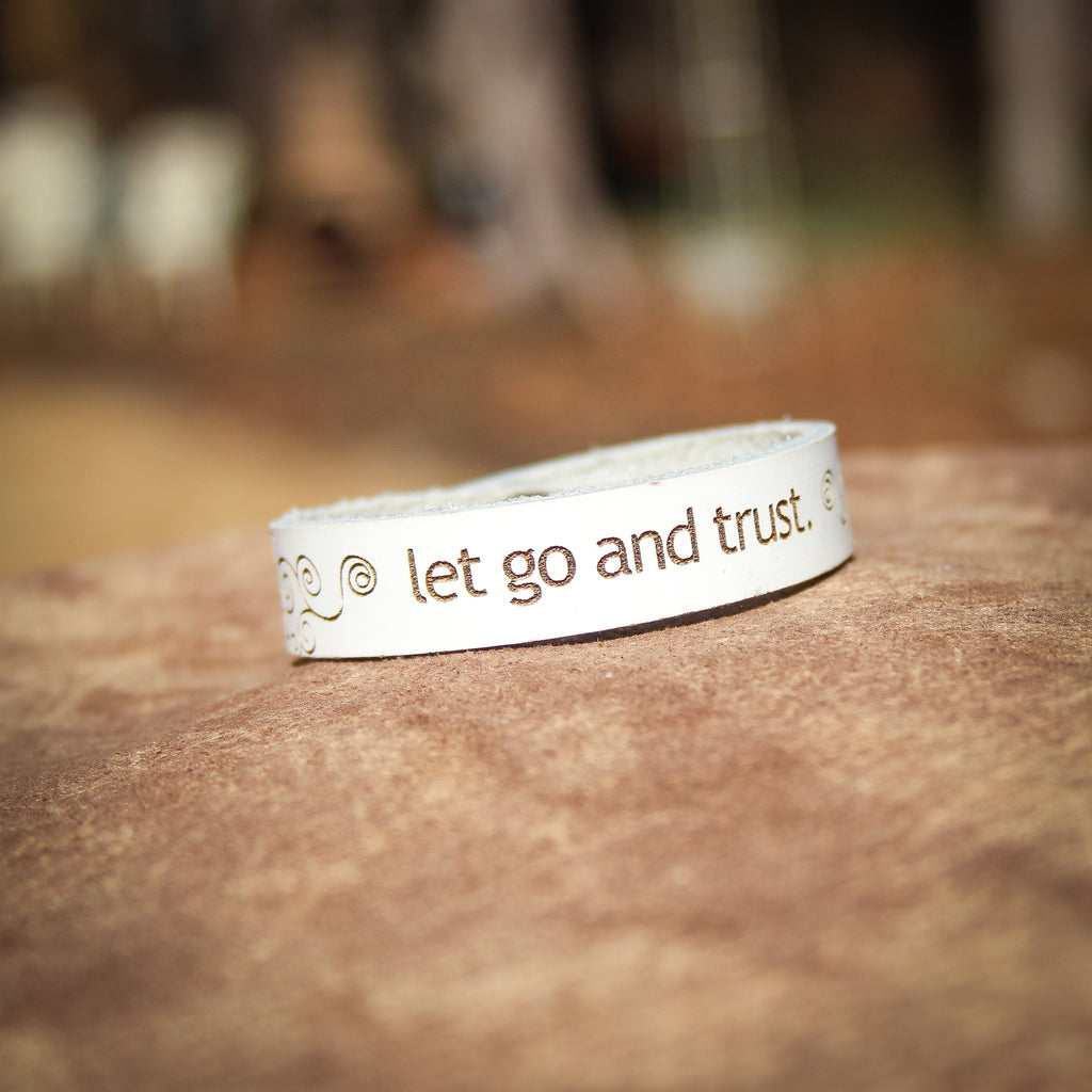 Let Go and Trust Leather Bracelet