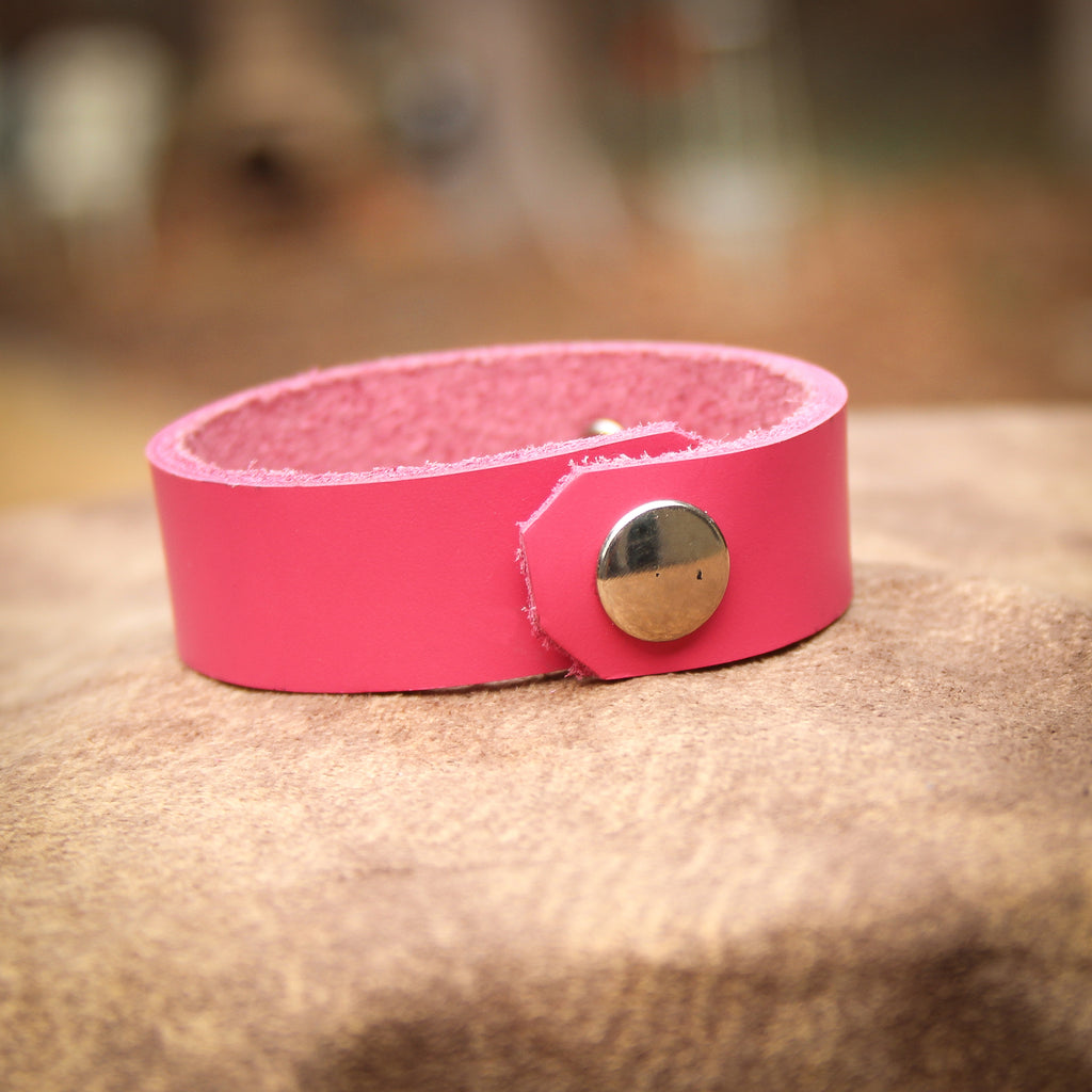 Pink and Pearl Leather Bracelet 