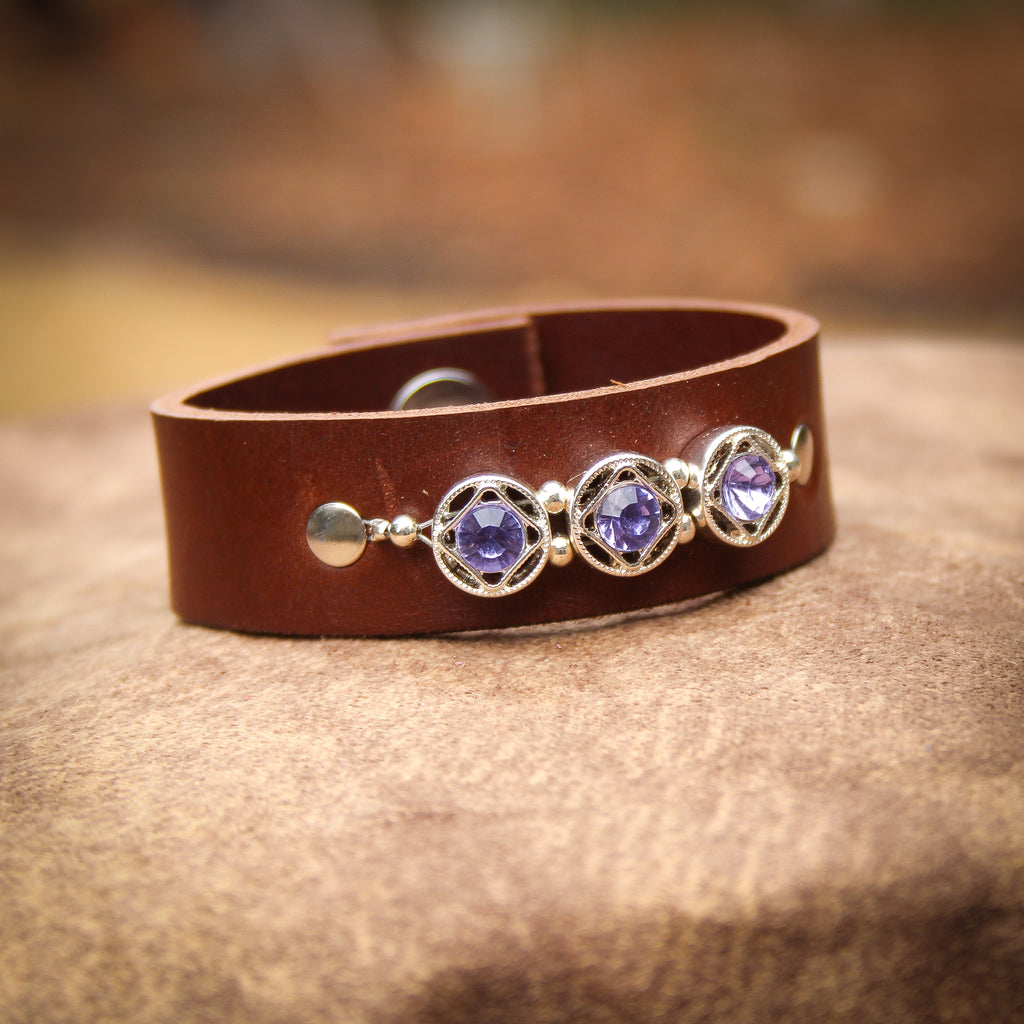 Pretty in Purple Leather Bracelet