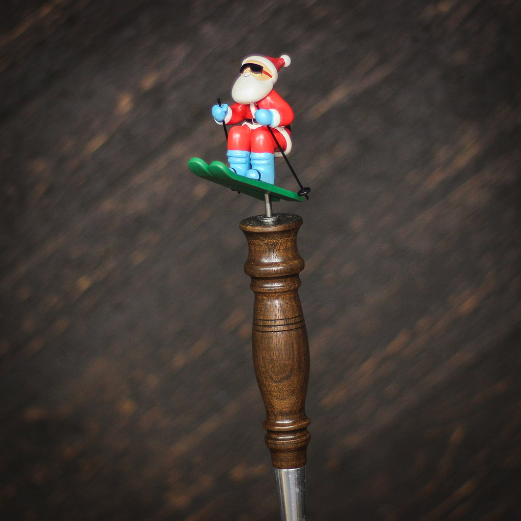 Skiing Santa Beer Tap Handle