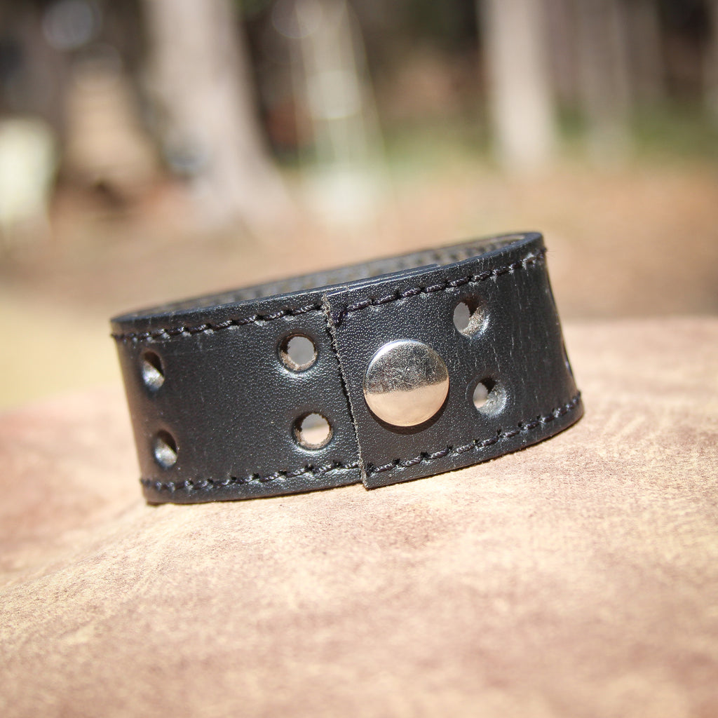 Simply Black Leather Bracelet 1