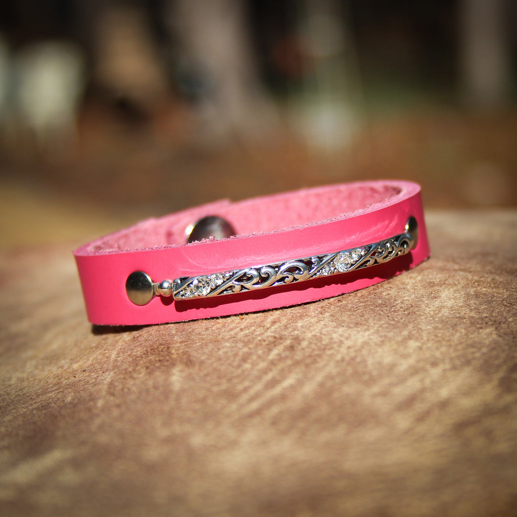 Simply Pink Leather Bracelet