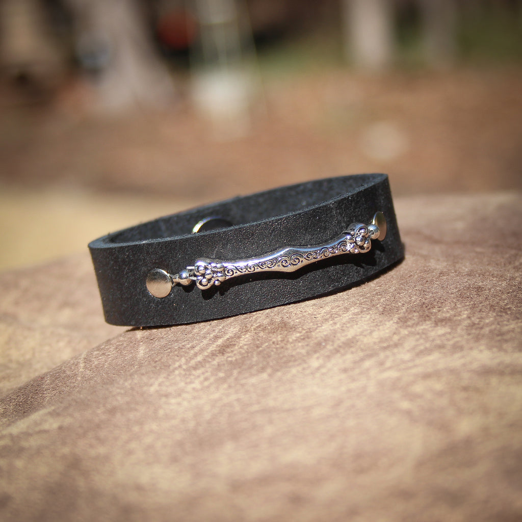 Simply Silver Leather Bracelet