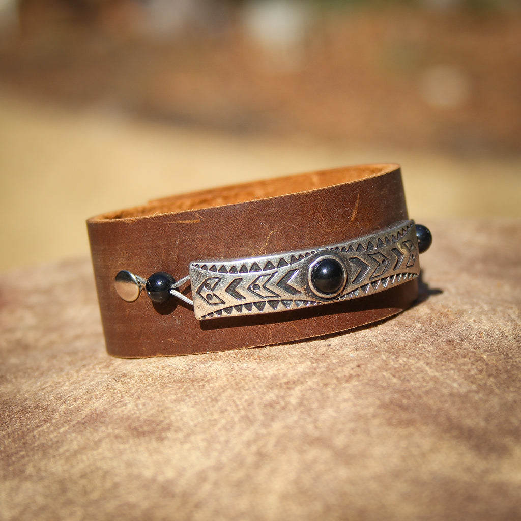 Southwestern Leather Bracelet brown 