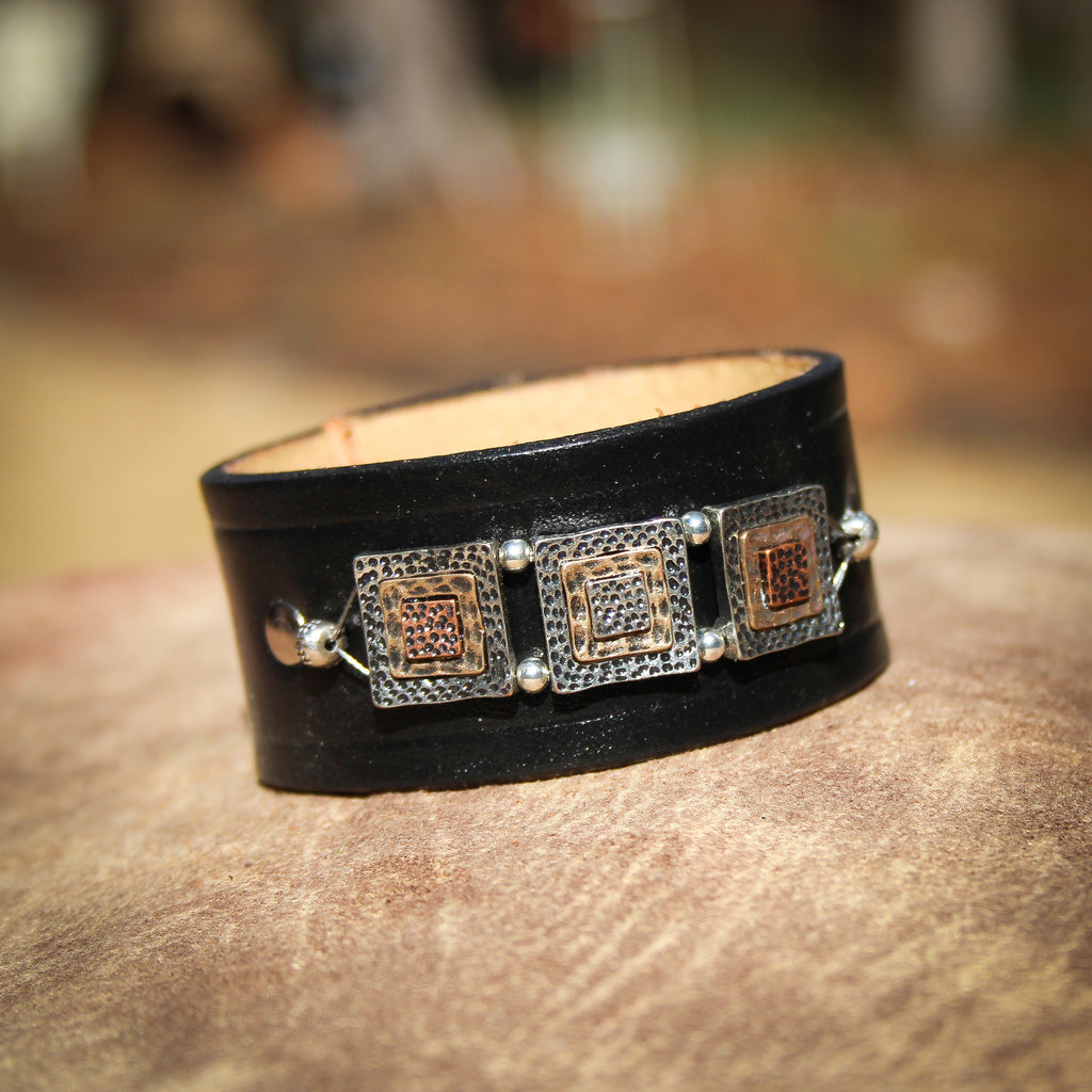 Stunning Mixed Metal II Leather Bracelet