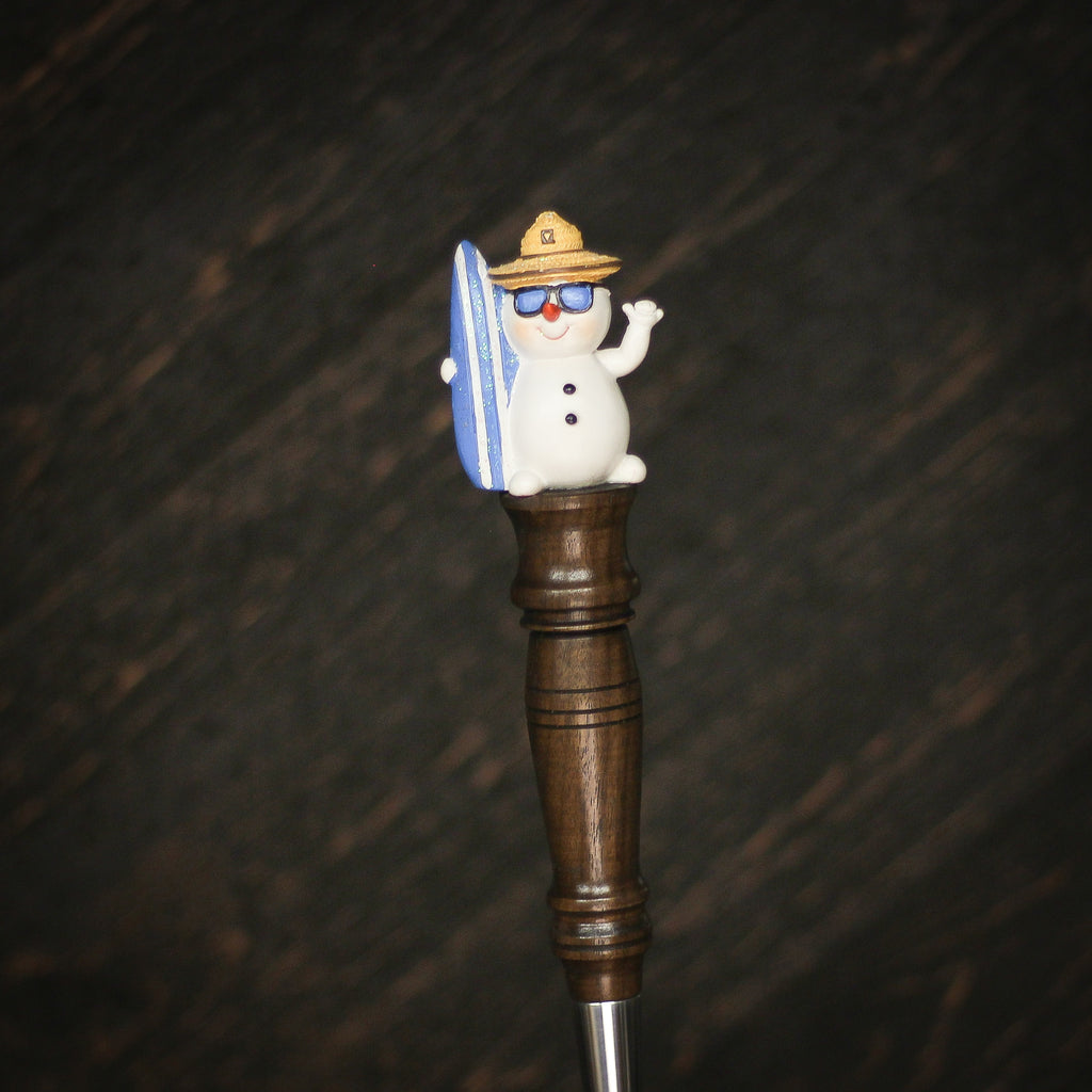 Dude Whoa Surfin' Snowman Beer Tap Handle