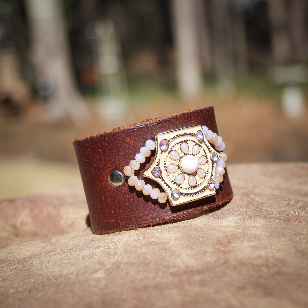 The Crown Jewels III Leather Bracelet