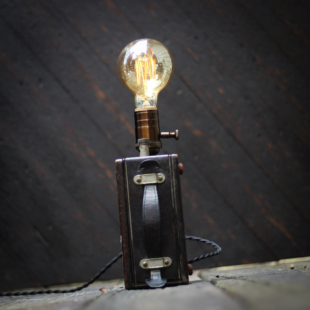 Vintage Edison Desk Lamp: Weston A.C.Ammeter