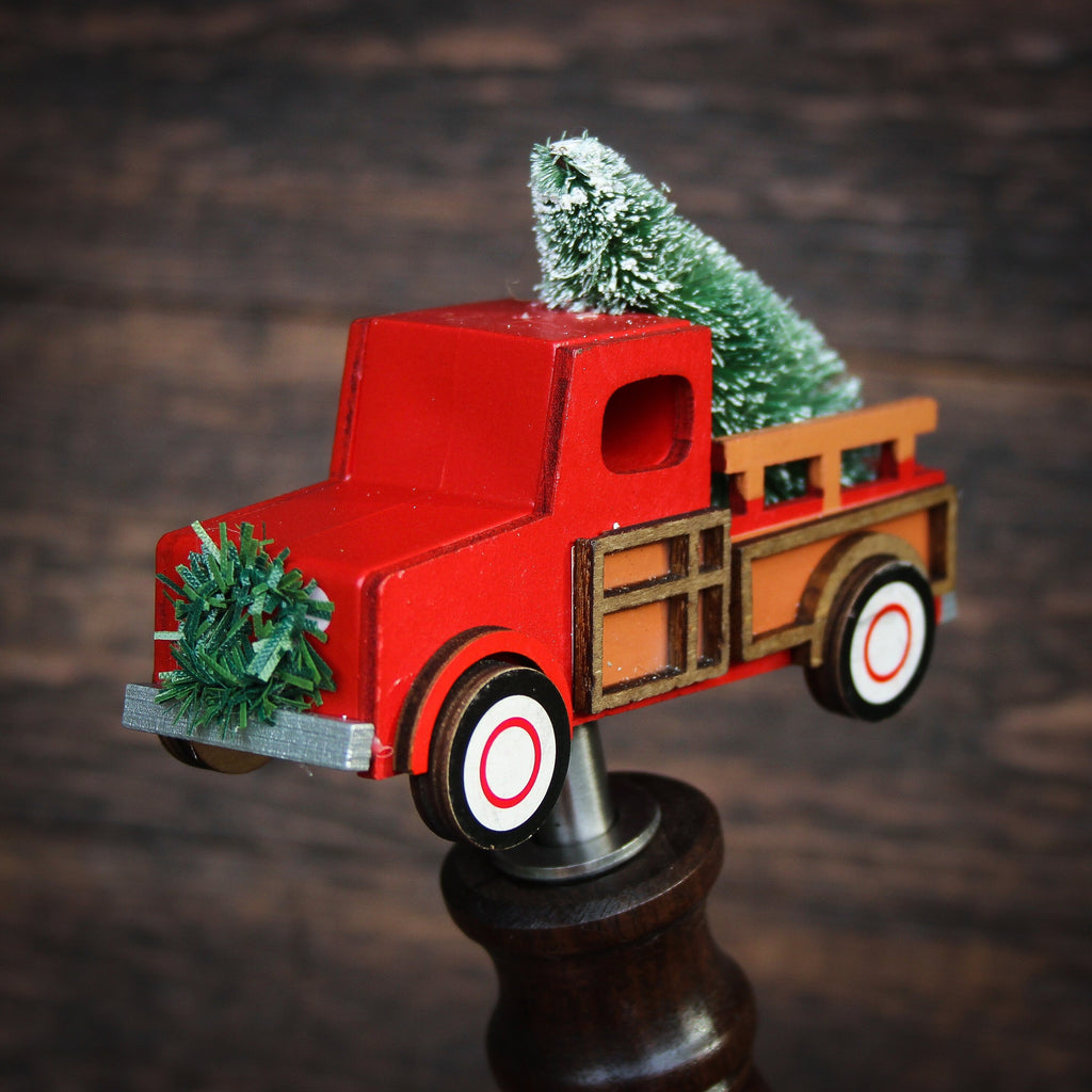 Beer Tap Handle: Red Christmas Truck II - VintageAmerica