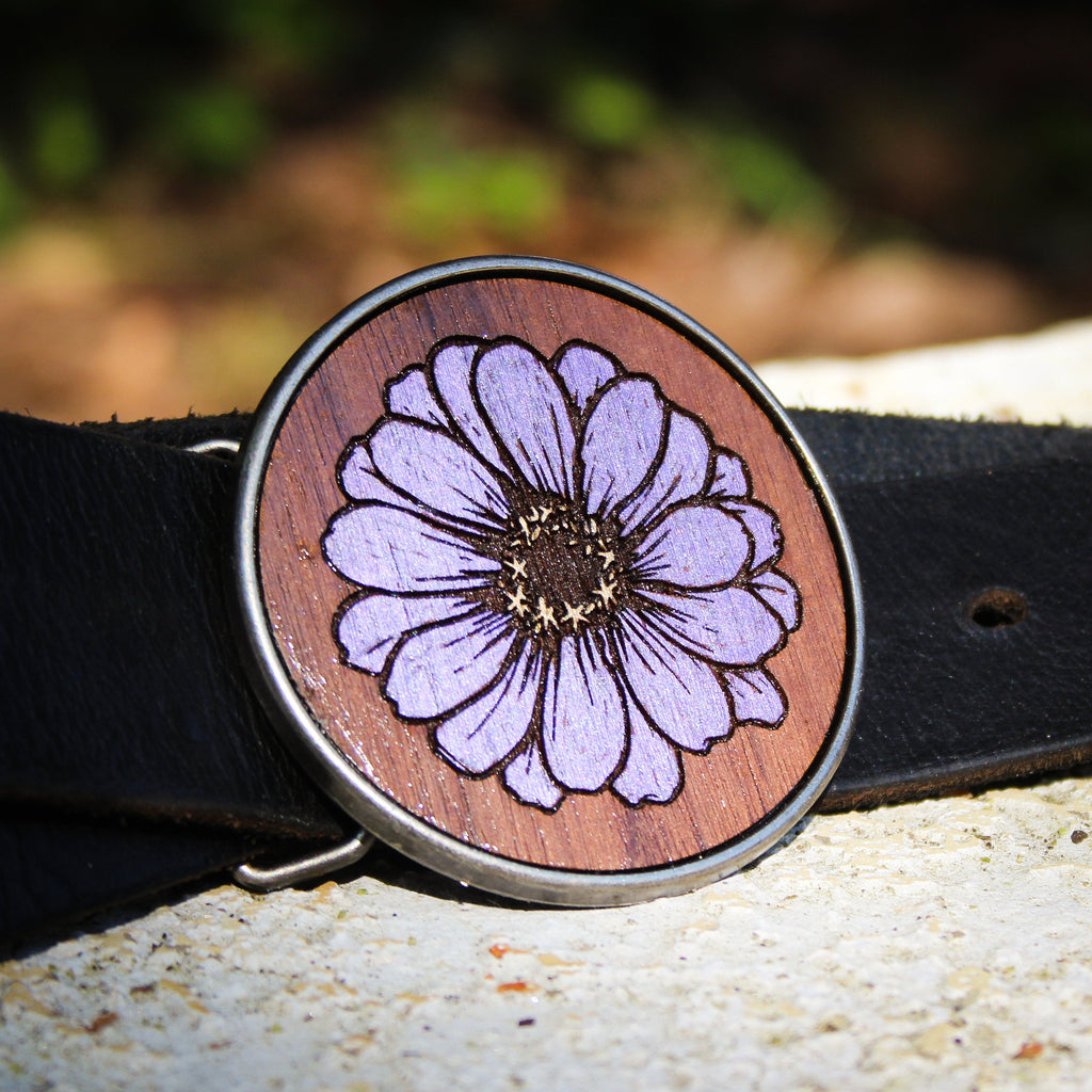 Belt Buckle: Purple Daisy - VintageAmerica
