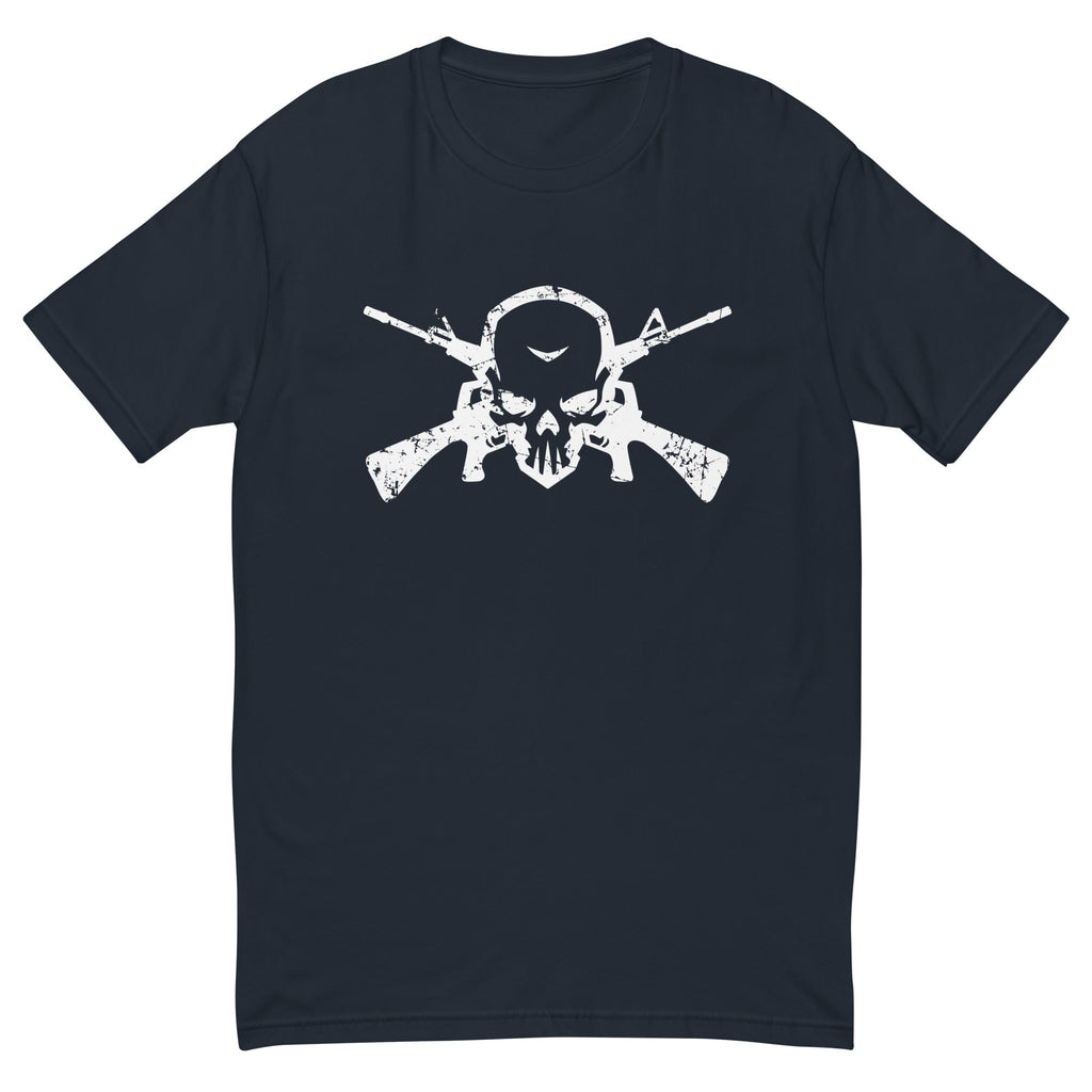 GUN SKULL II Mens Fitted Short Sleeve T-shirt - VintageAmerica