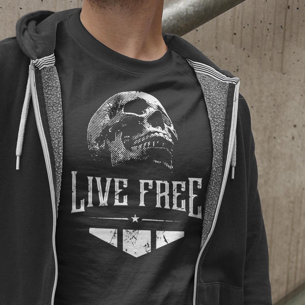 LIVE FREE Mens Fitted Short Sleeve T-shirt - VintageAmerica