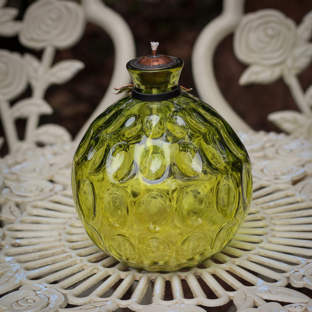 Oil Lamp: Mid-century Modern Peridot - VintageAmerica