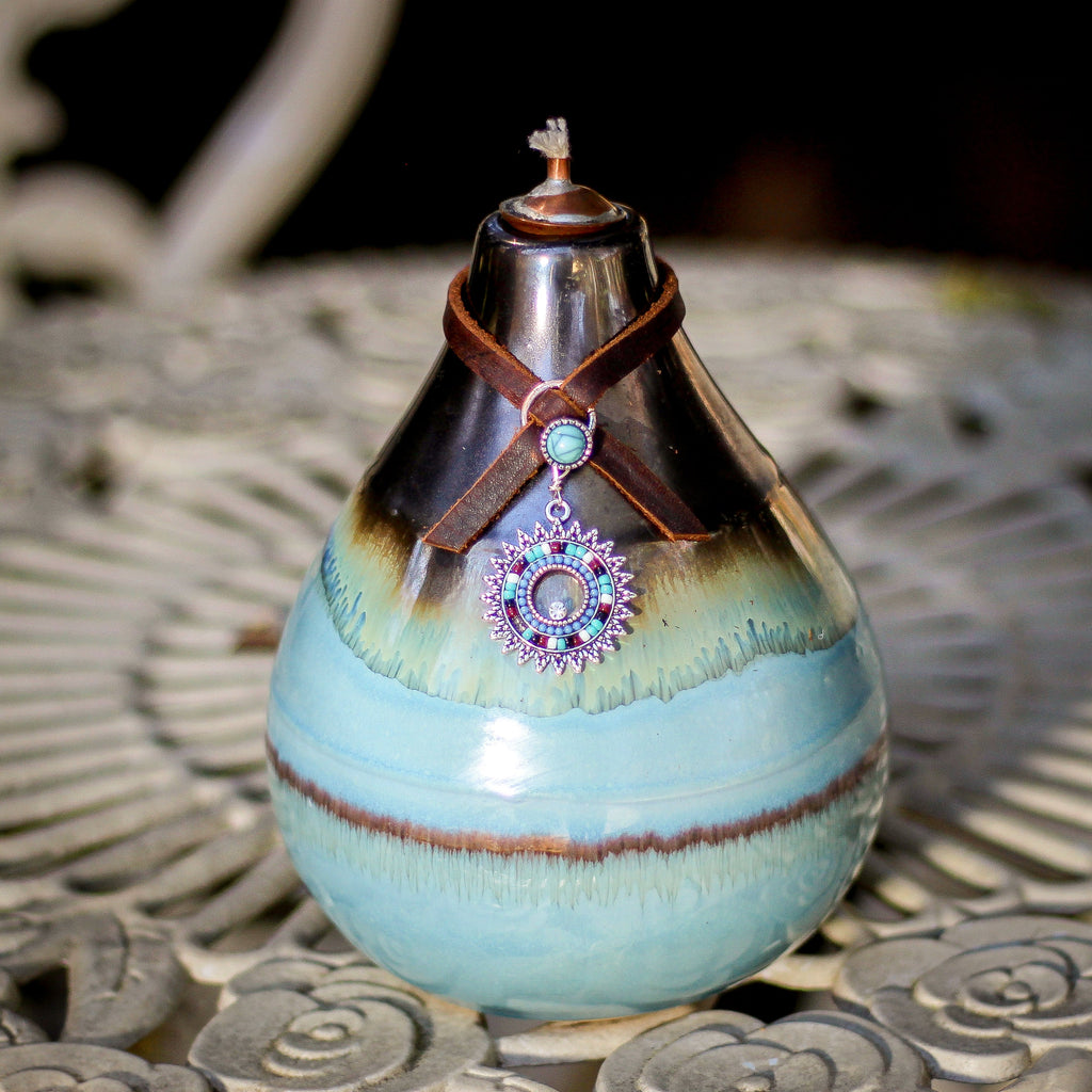 Oil Lamp: Painted Desert Sundial Oil Lamp - VintageAmerica