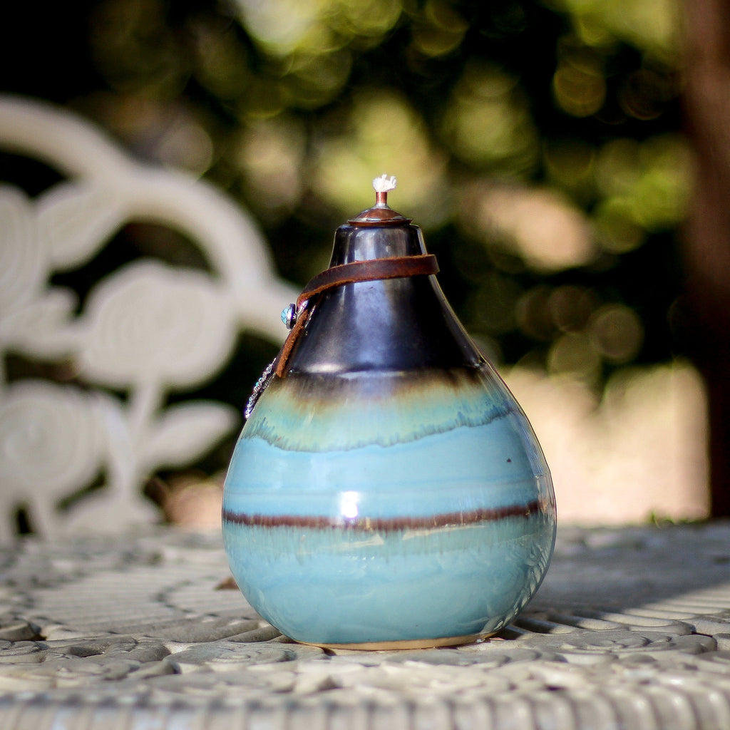 Oil Lamp: Painted Desert Sundial Oil Lamp - VintageAmerica