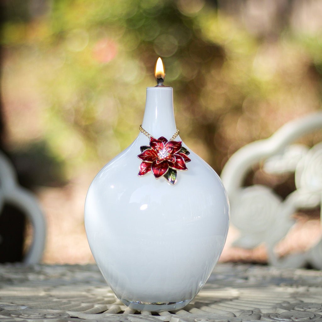Oil Lamp: Pure Holiday Elegance (White) - VintageAmerica