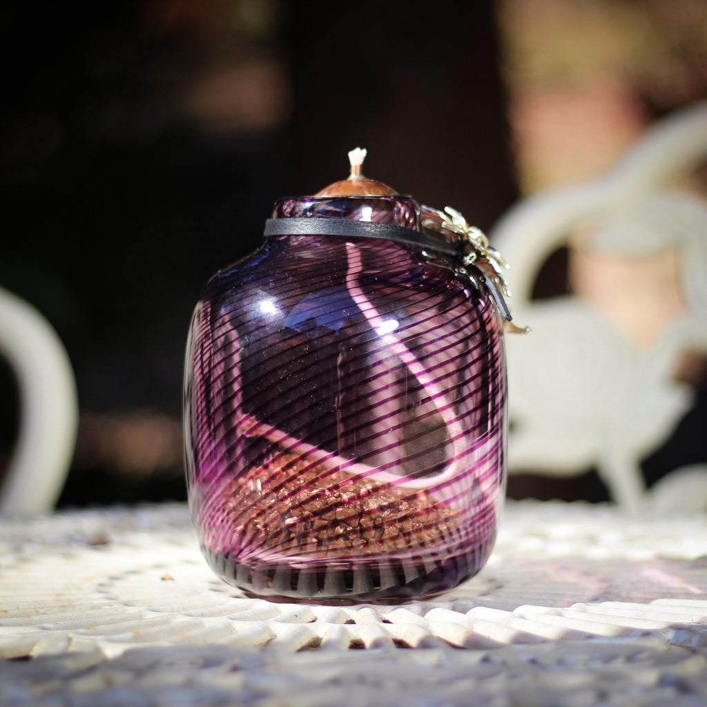 Oil Lamp: Purple Swirl - VintageAmerica