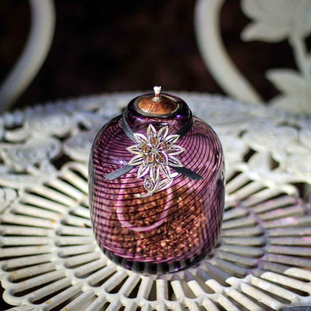Oil Lamp: Purple Swirl - VintageAmerica