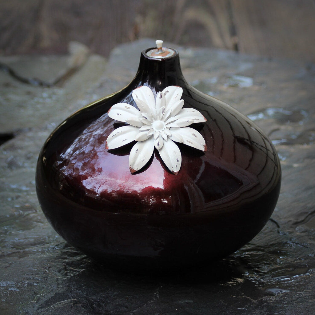 Oil Lamp: Stunning Flower - VintageAmerica