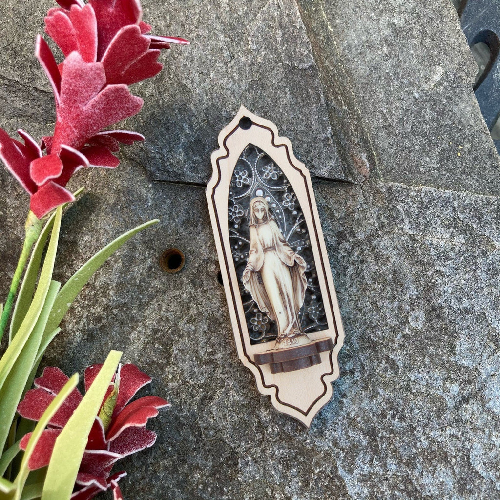 Virgin Mary Personal Shrine (Antiqued Resin) - VintageAmerica