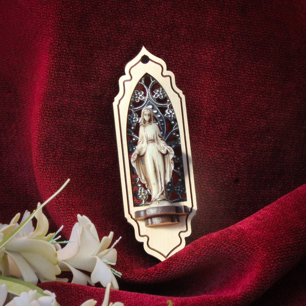 Virgin Mary Personal Shrine (Antiqued Resin) - VintageAmerica