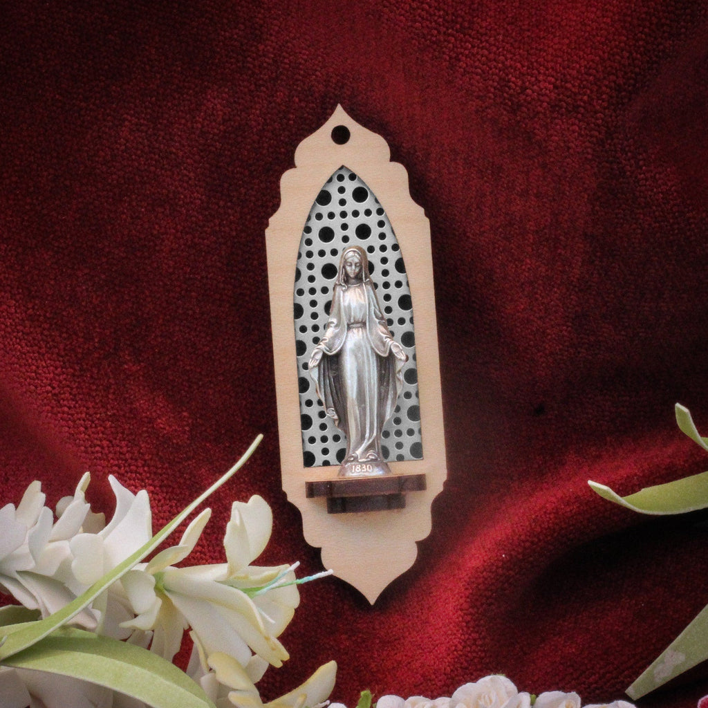 Virgin Mary Personal Shrine (Punched Silver Natural) - VintageAmerica